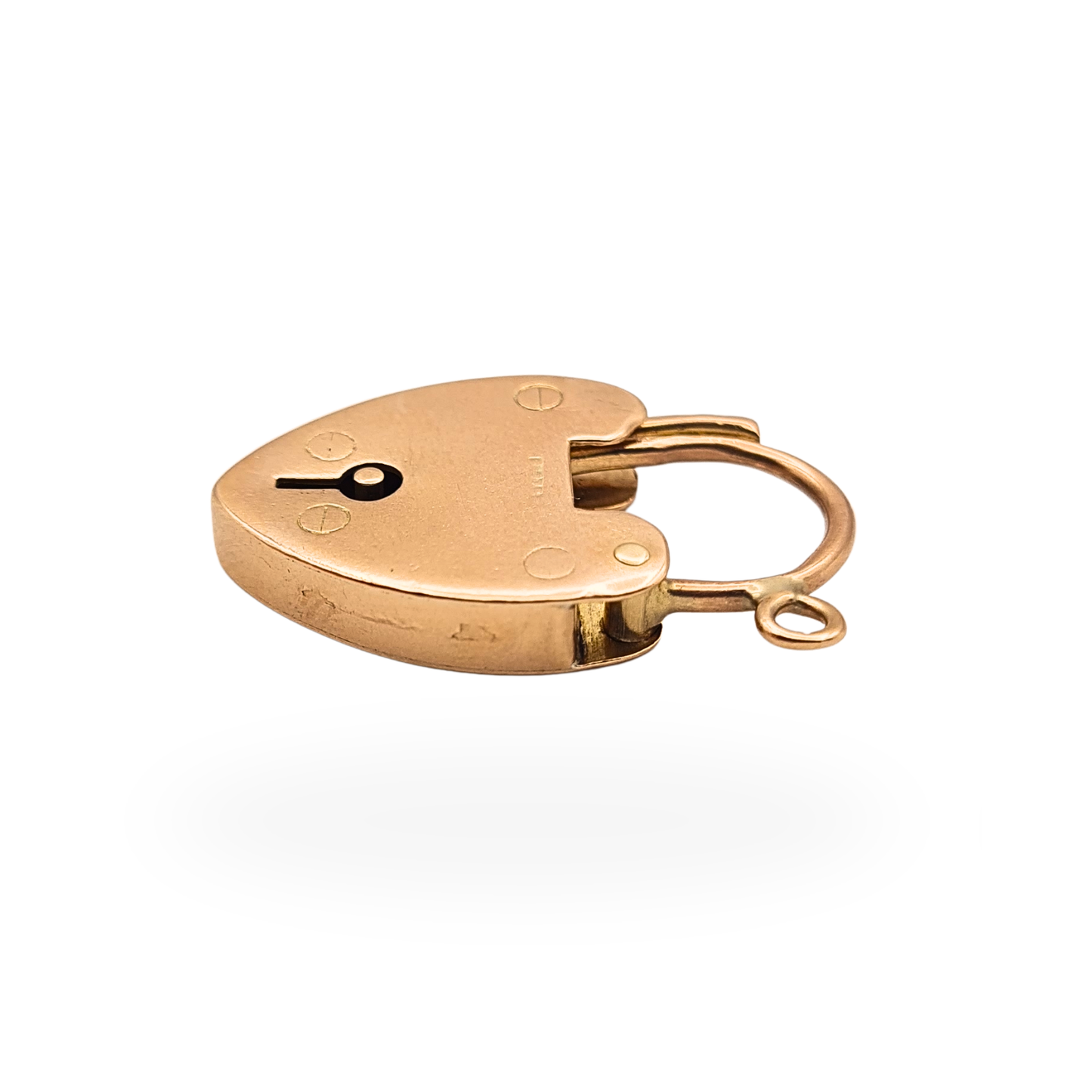 Antique dated 1896 Rose Gold Heart Padlock Clasp W&Co Birmingham 9ct