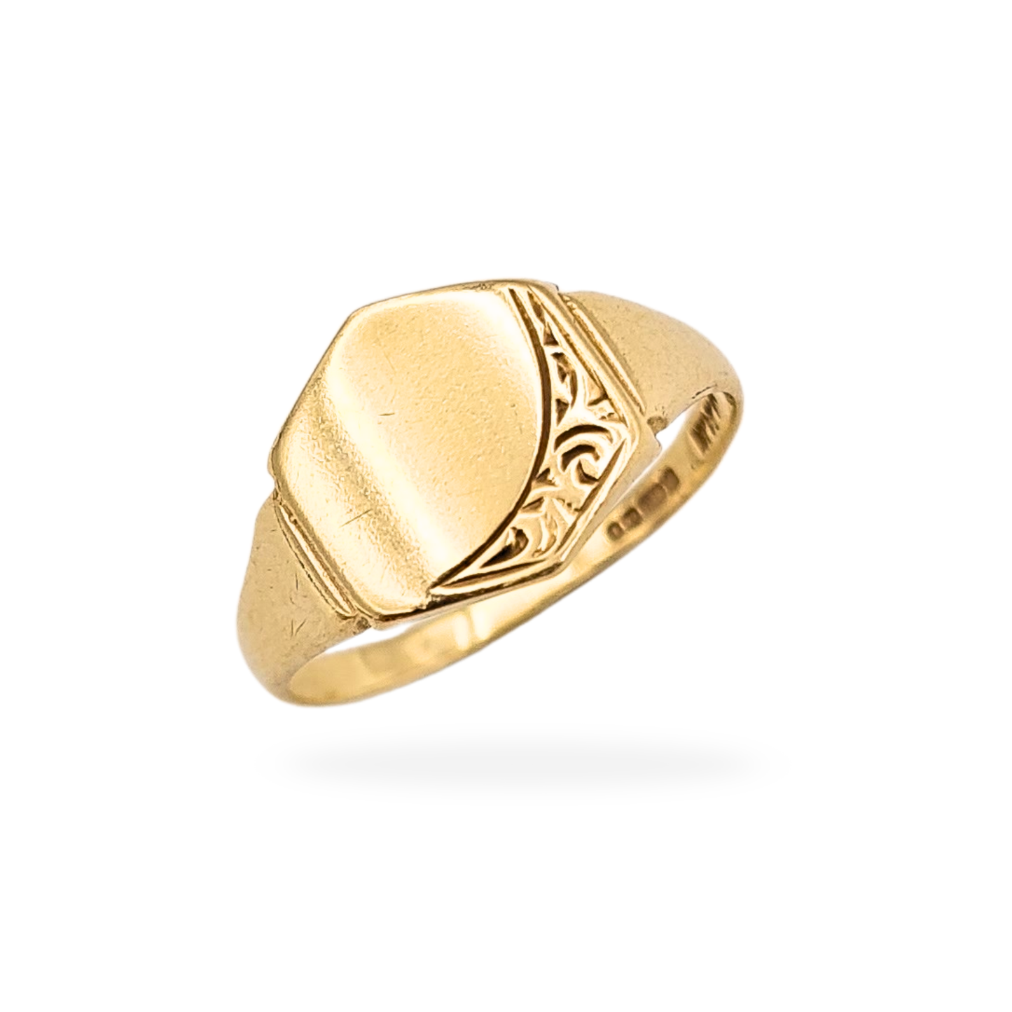 9ct Gold Dainty Pinky Signet Ring, Birmingham 1985, UK G US 3 1/4