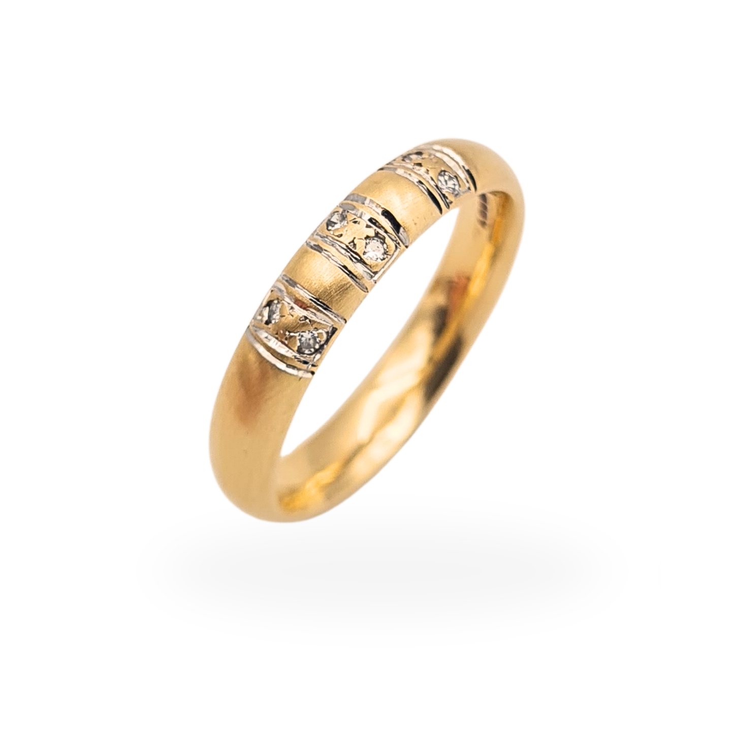9ct Gold Diamond Wedding Ring 6 Diamond Sheffield 1992 Hallmarked UK P