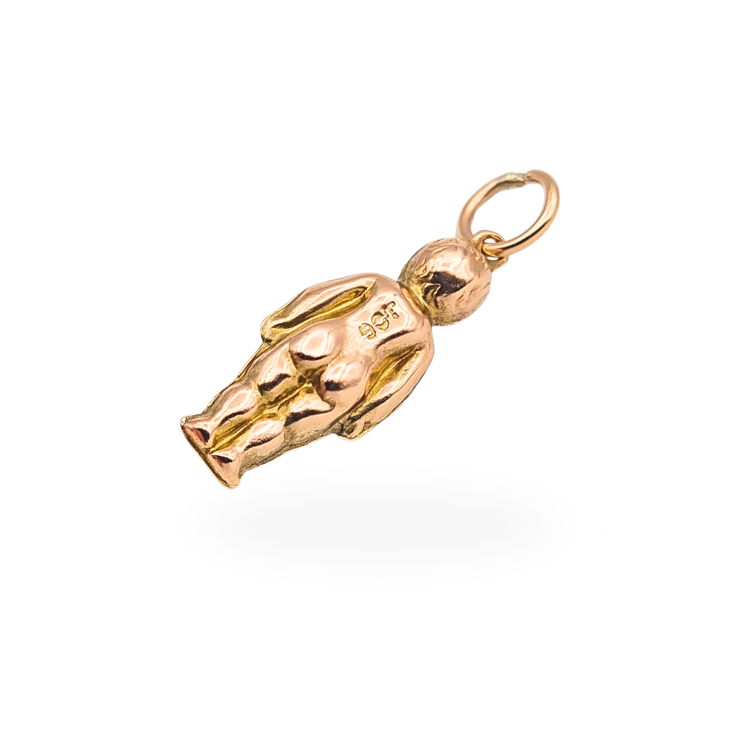 Weird 9ct Gold Baby Charm Pendant Small Hollow Figure Charm Possibly Kewpie Doll