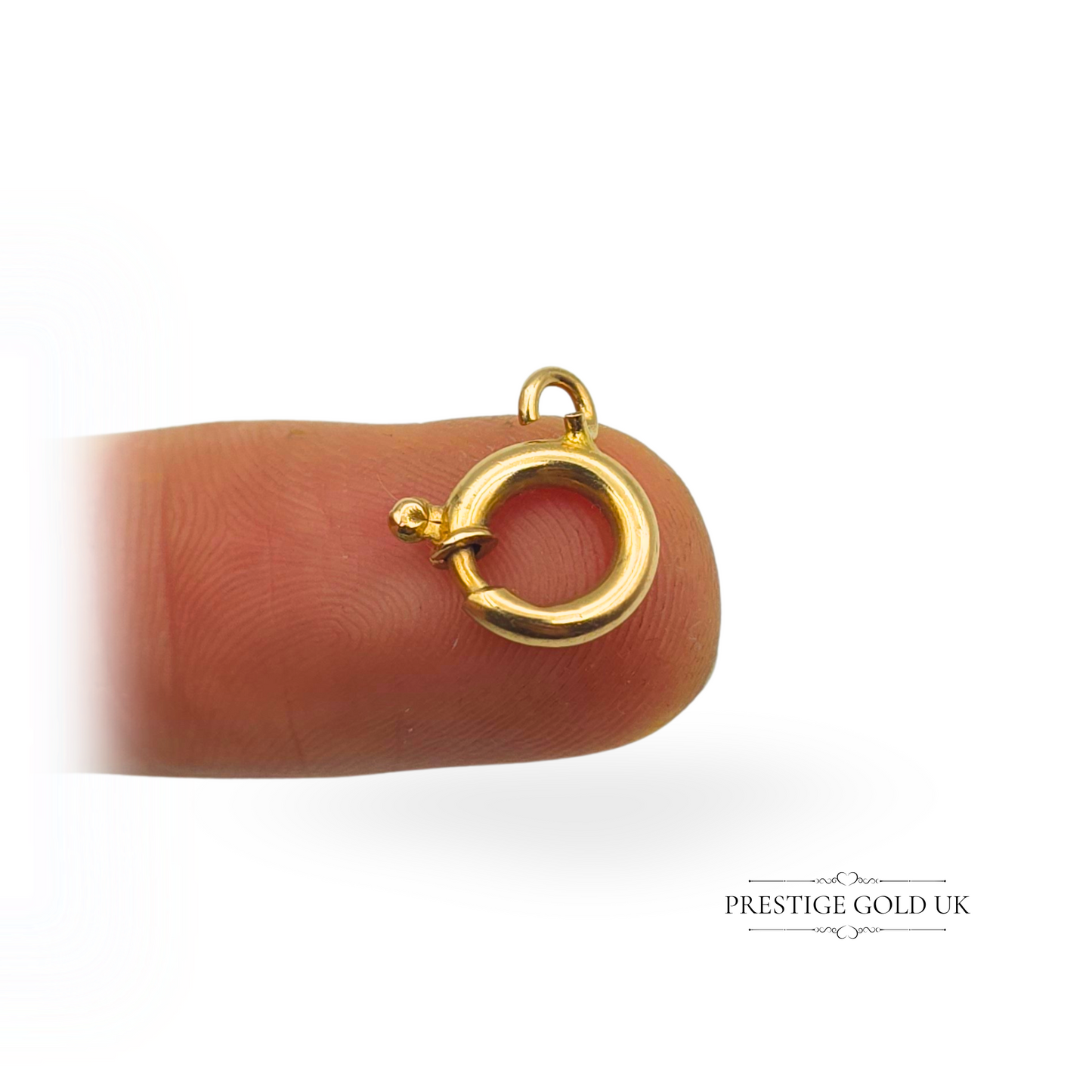 Large 18ct Gold Large Spring Ring Clasp Or Bolt Ring