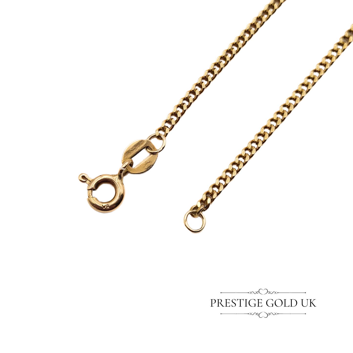 Vintage 9ct Gold Curb Chain Necklace, circa 1990, 21 Inch 53cm, 1.5mm Link,