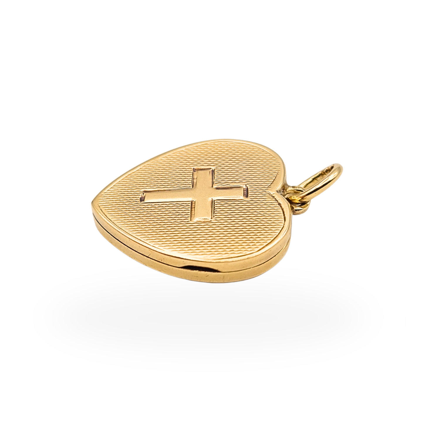 Vintage 9ct Gold Heart Photo Locket Cross Pendant Hallmarked 1987