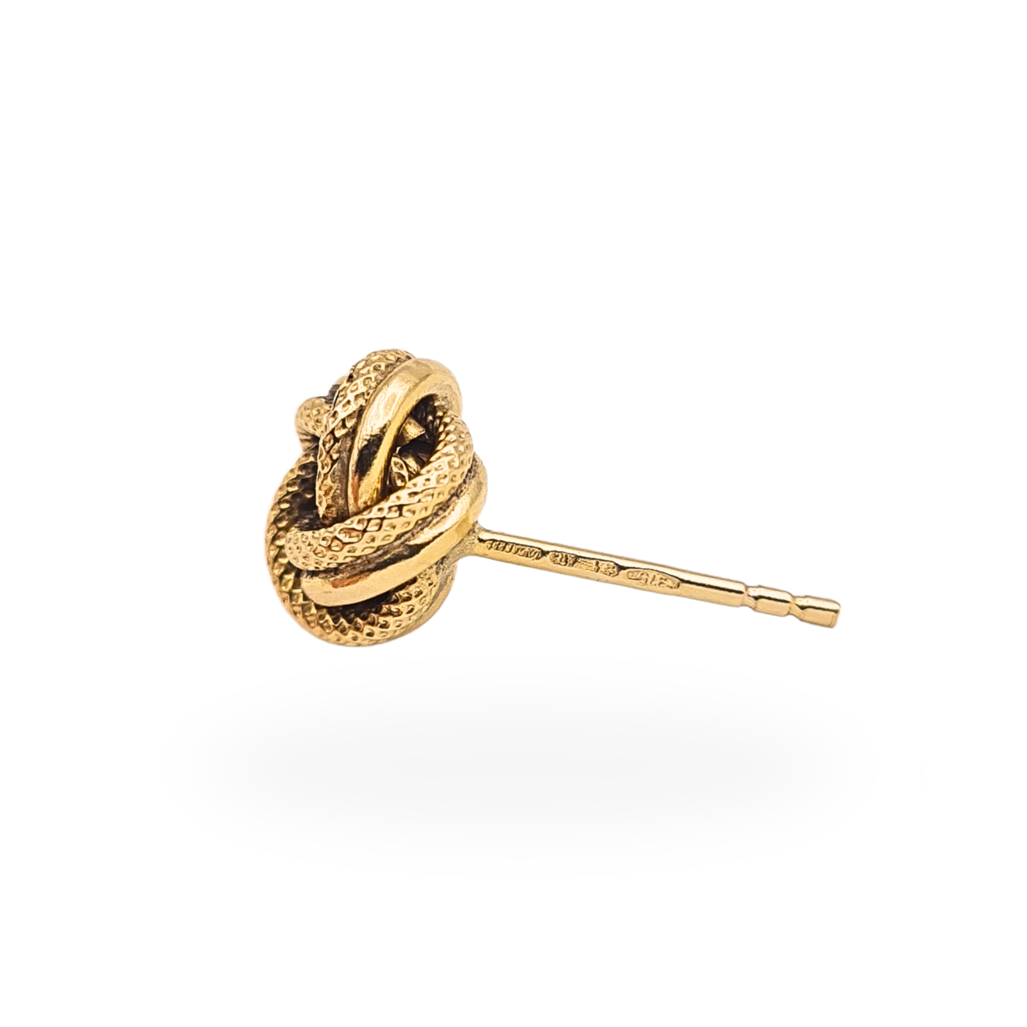 9ct Gold Woolmark Knot Earrings Textured Twist Stud Earrings 375