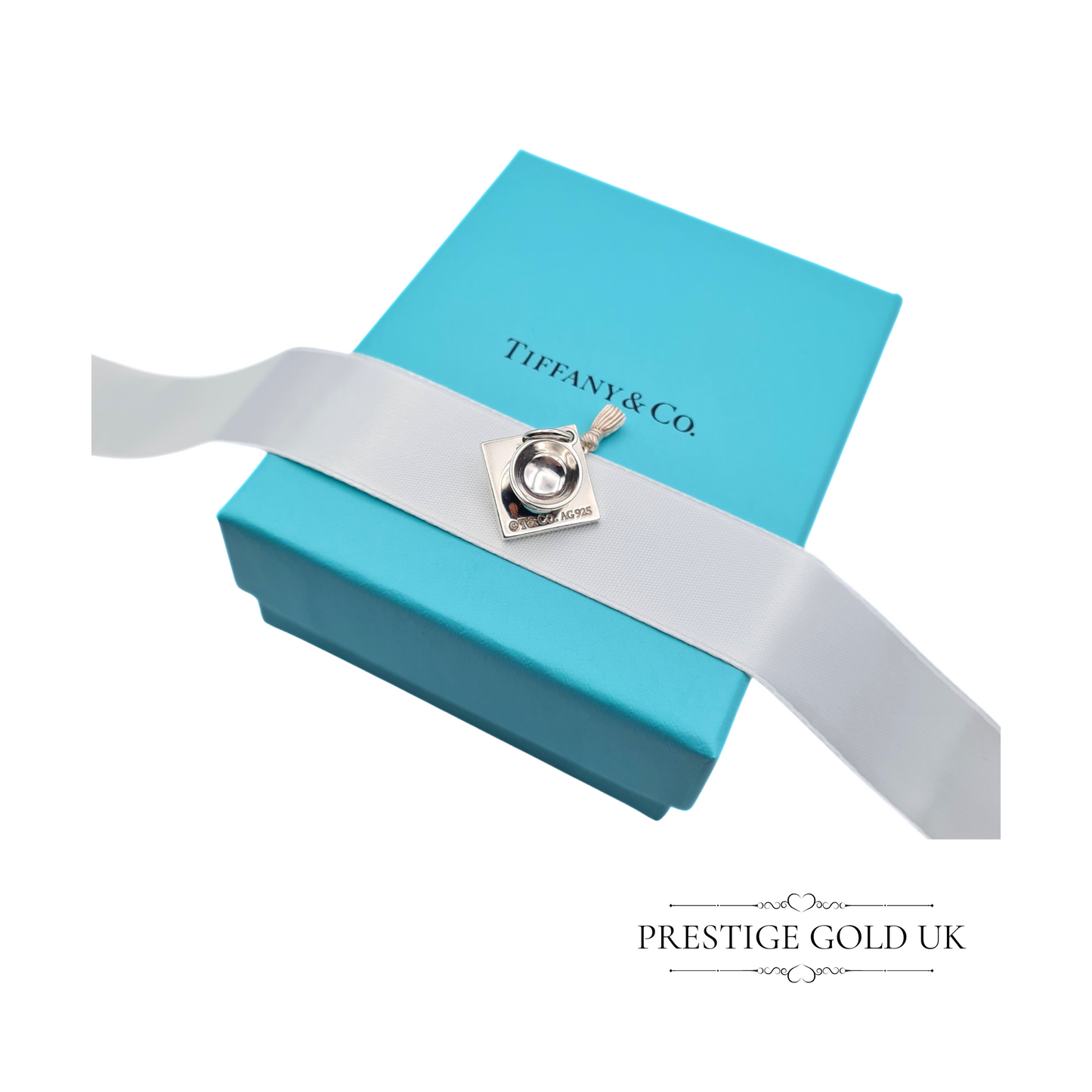 Vintage Tiffany & Co Silver Graduation Cap with Tassel Charm