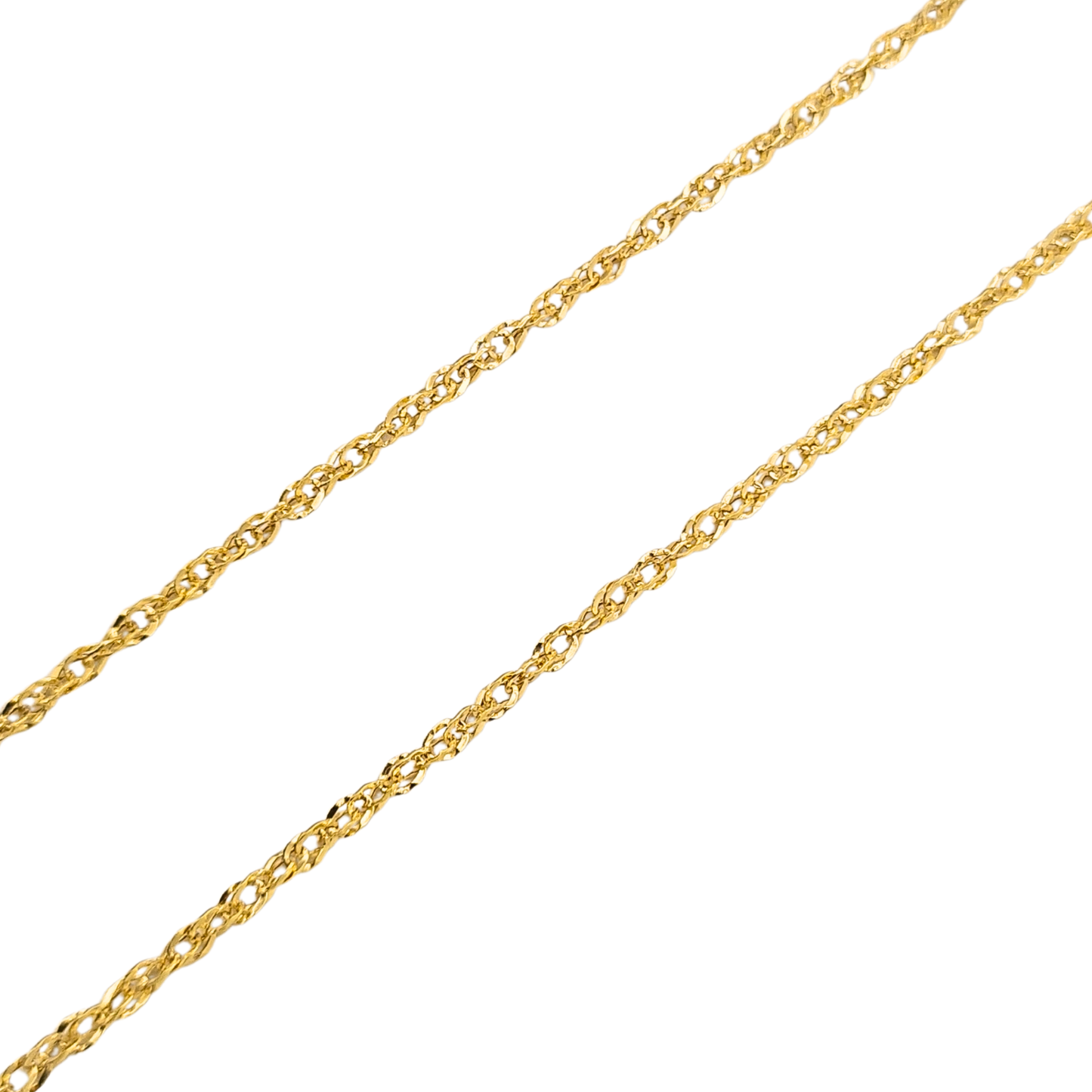 18" 9ct Gold Singapore Necklace 1.5mm wide 46cm long