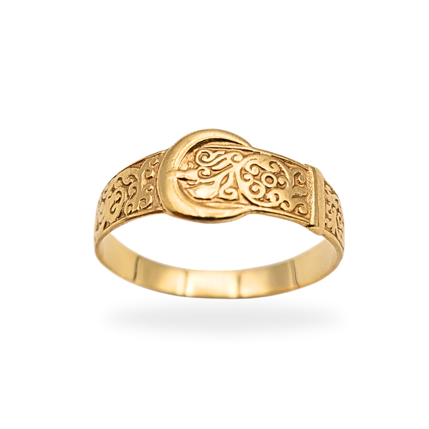 9ct Gold Buckle Ring 8mm Hallmarked UK V US 10.5