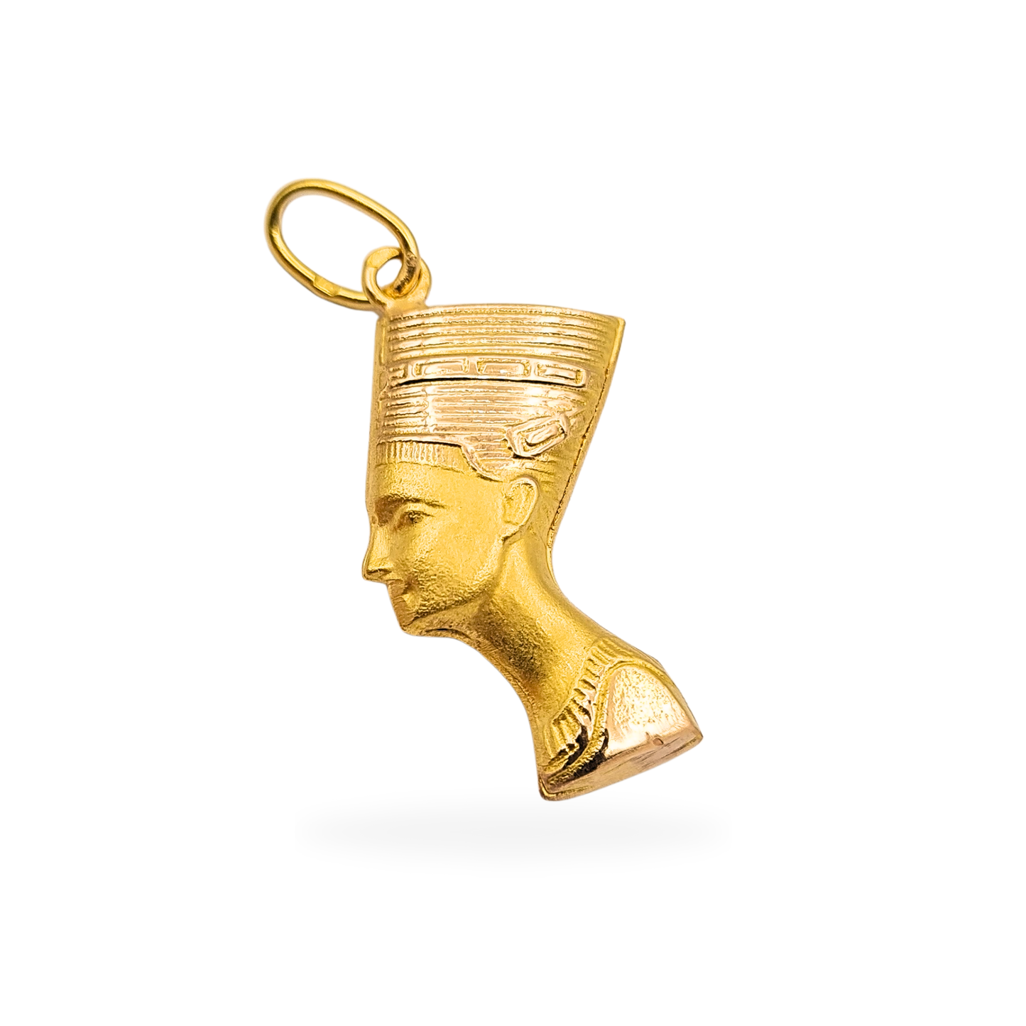 18ct Gold Nefertiti Head Pendant, Egyptian Pharaoh Bust