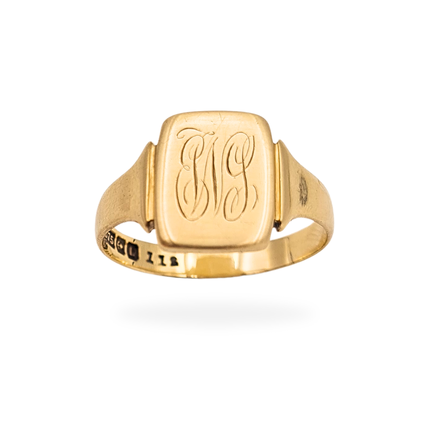 9ct Gold Signet Ring Birmingham 1935 Size UK T 1/2