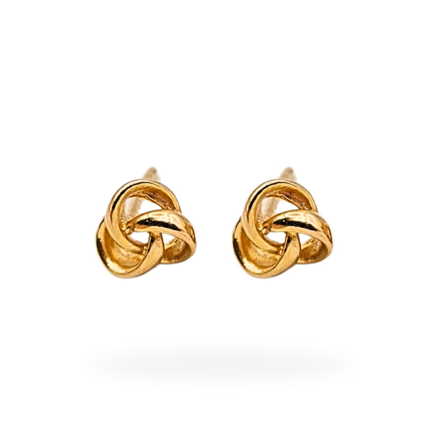 Small 9ct Gold Knot Stud Earrings, Butterfly Backs