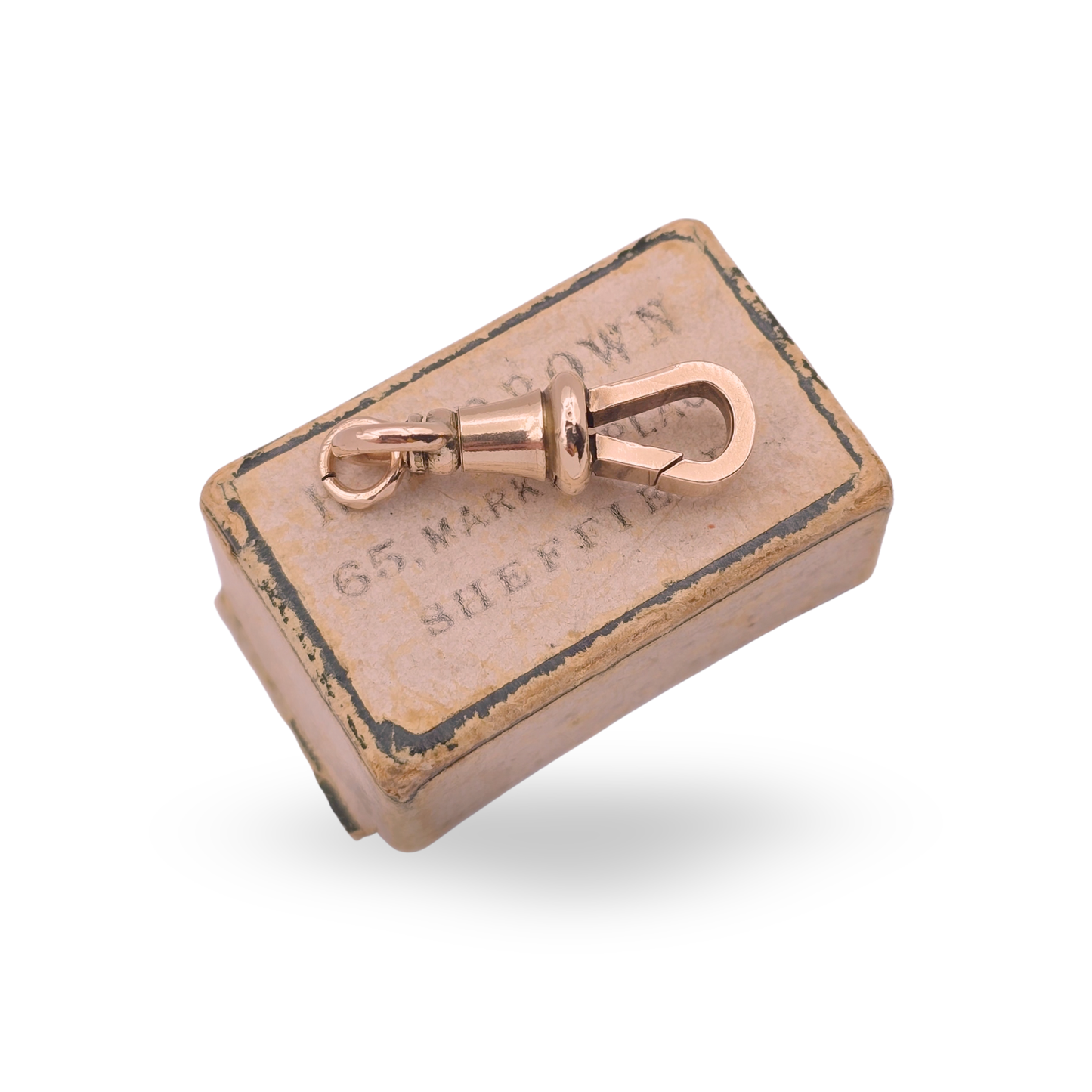 9ct Light Tone Rose Gold Dog Clip Clasp, Antique Albert Chain Connector