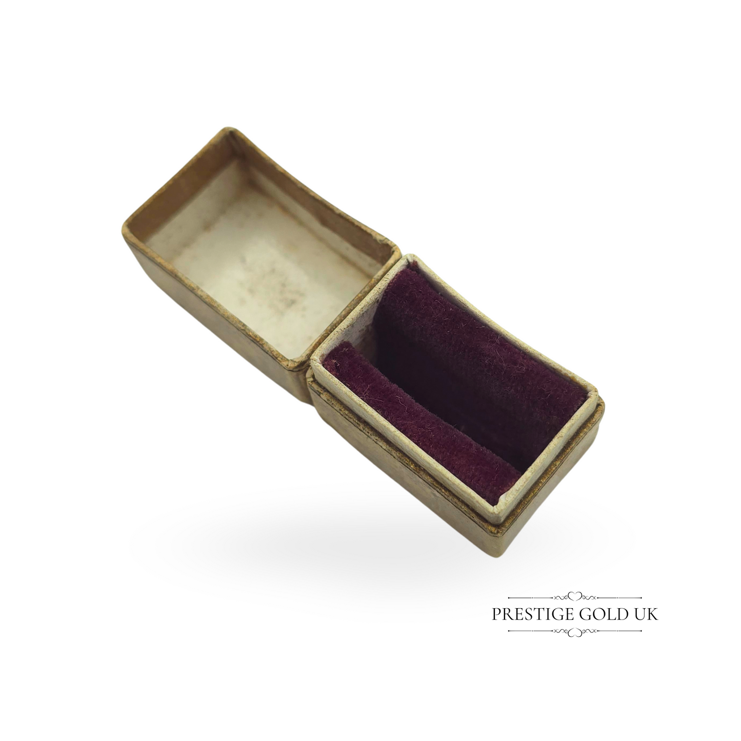Antique Tiny Paper Ring Box, J.H. Pexton Jeweller, Beverley