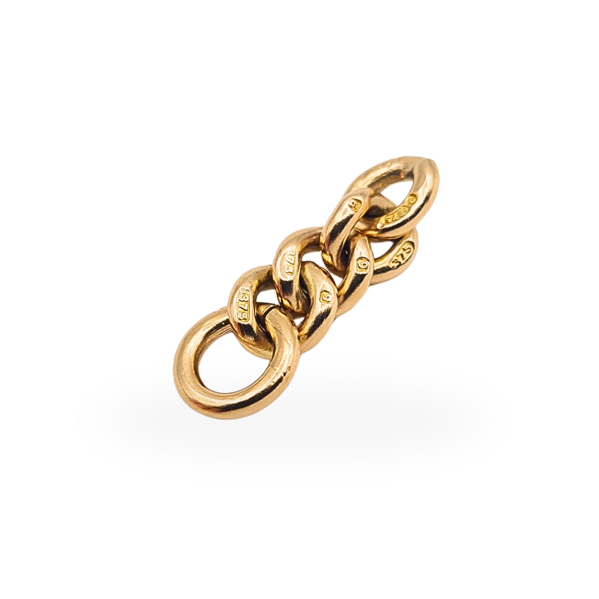 Small 9ct solid yellow gold curb chain necklace extender with jump ring