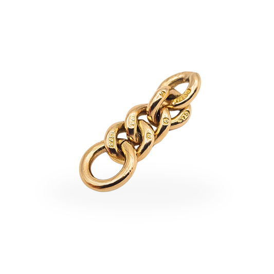 Small 9ct solid yellow gold curb chain necklace extender with jump ring