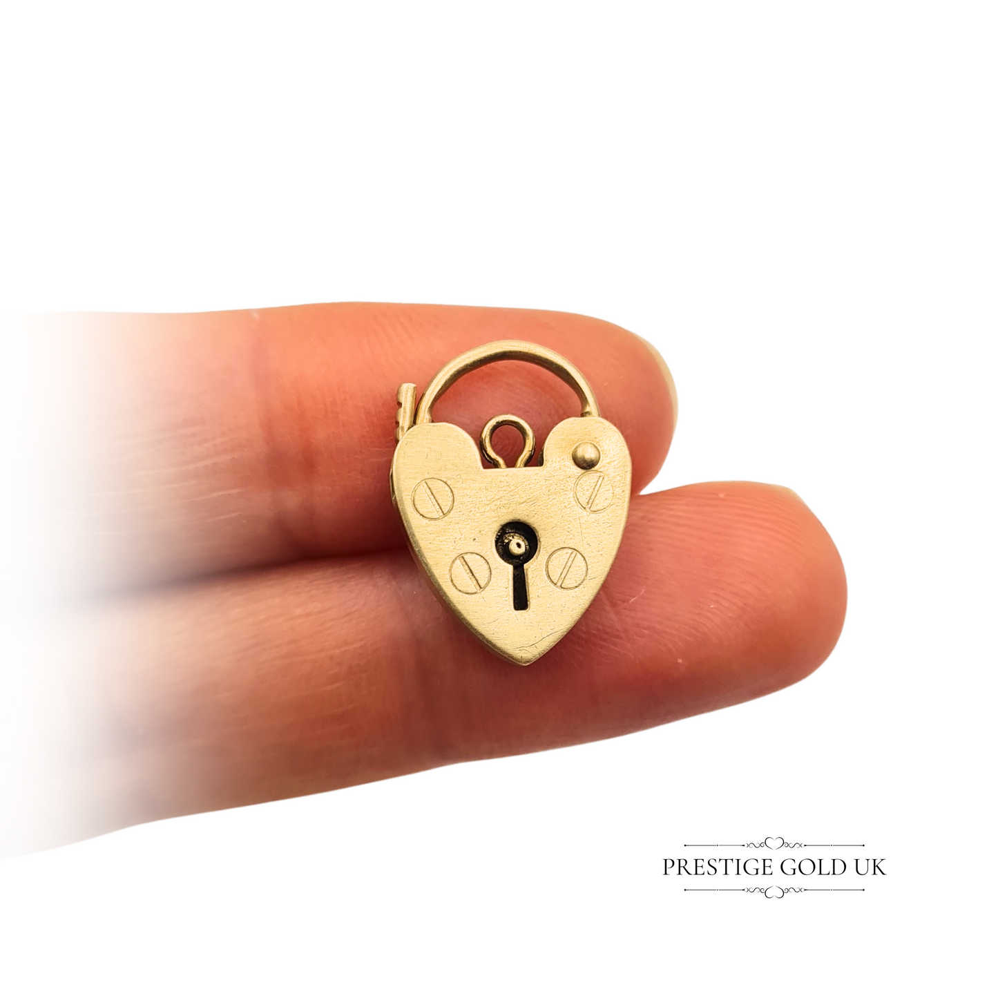Small 9ct Gold Vintage Heart Padlock, Opening Heart Clasp or Pendant