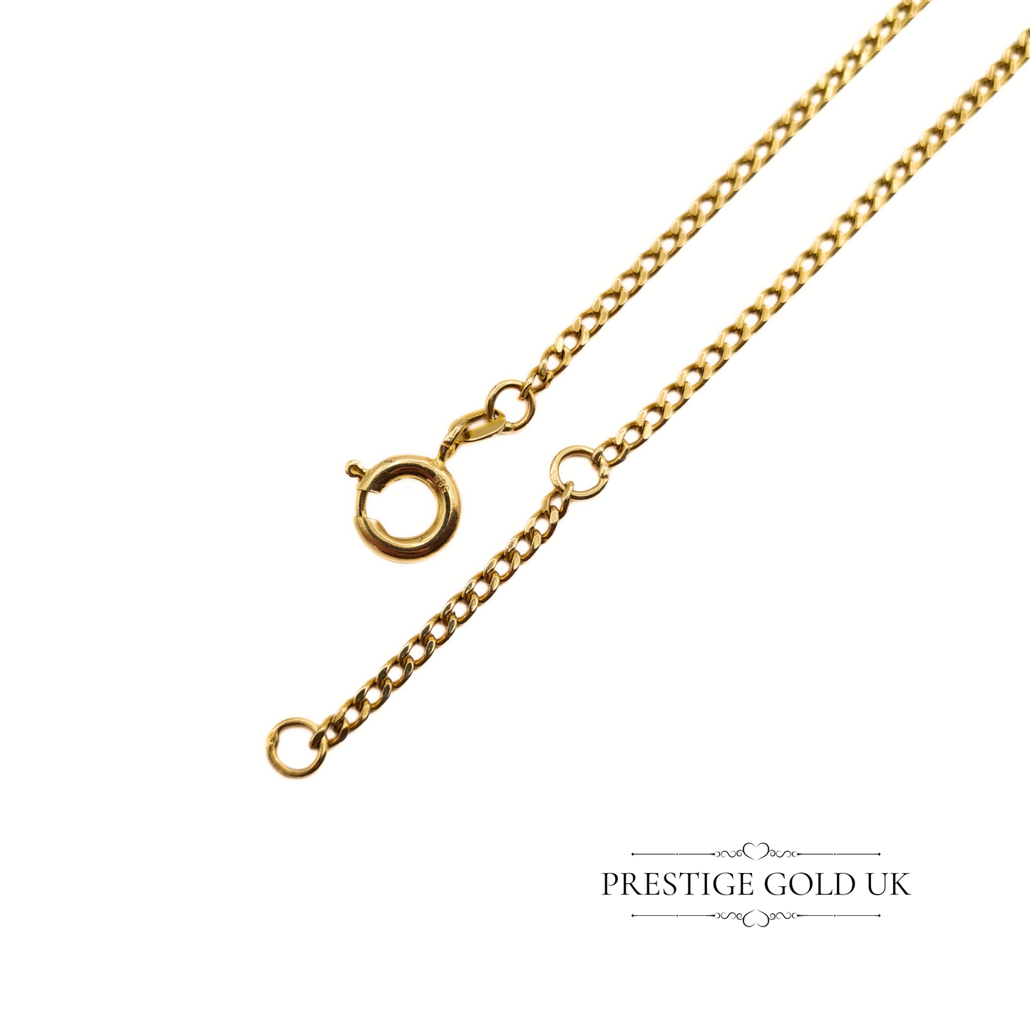 21 1/2 " Vintage Gold Curb Chain Necklace 14ct ct - Small Link 2 mm Wide