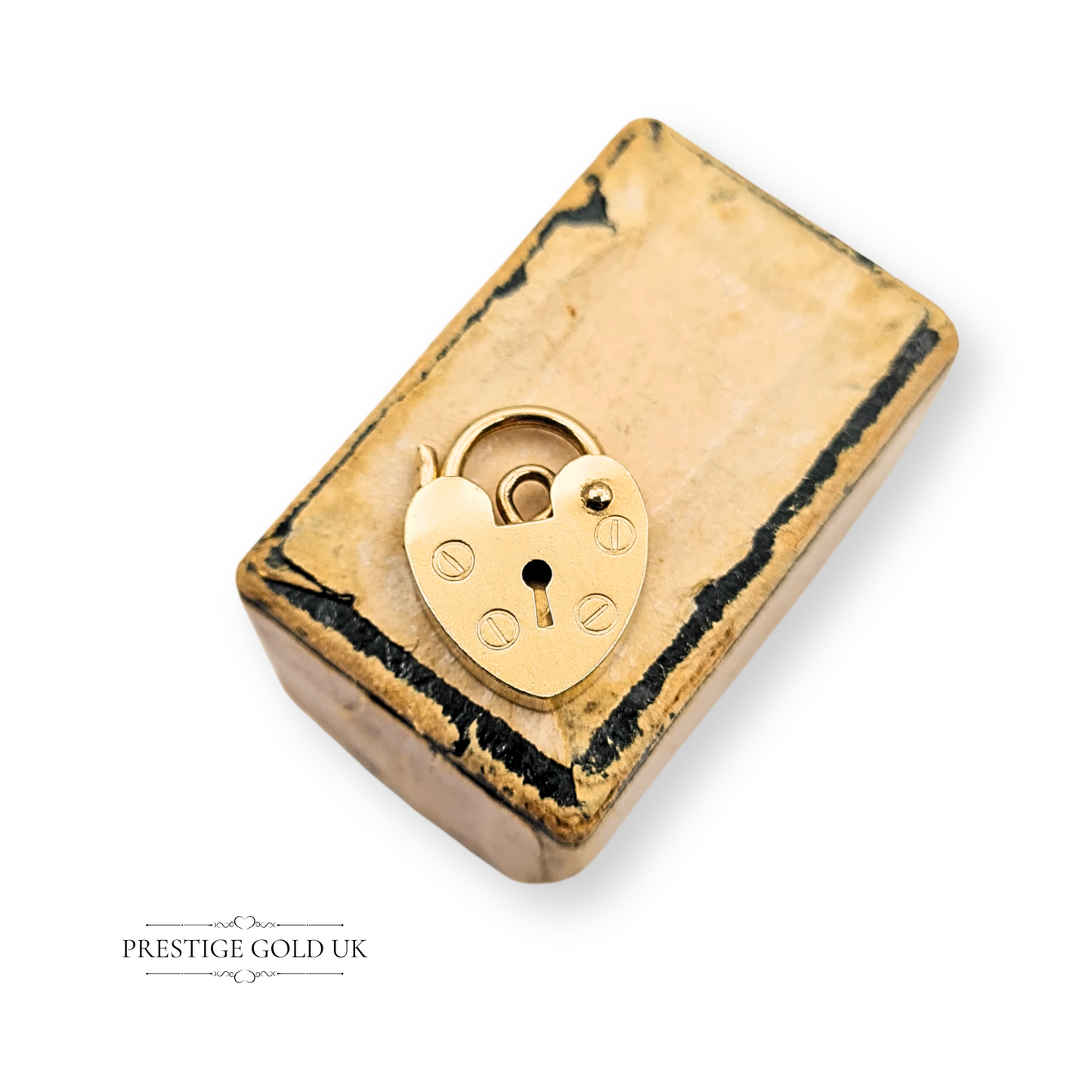 Clearance Item 9ct Gold Tiny Heart Padlock, Opens & Closes Securely