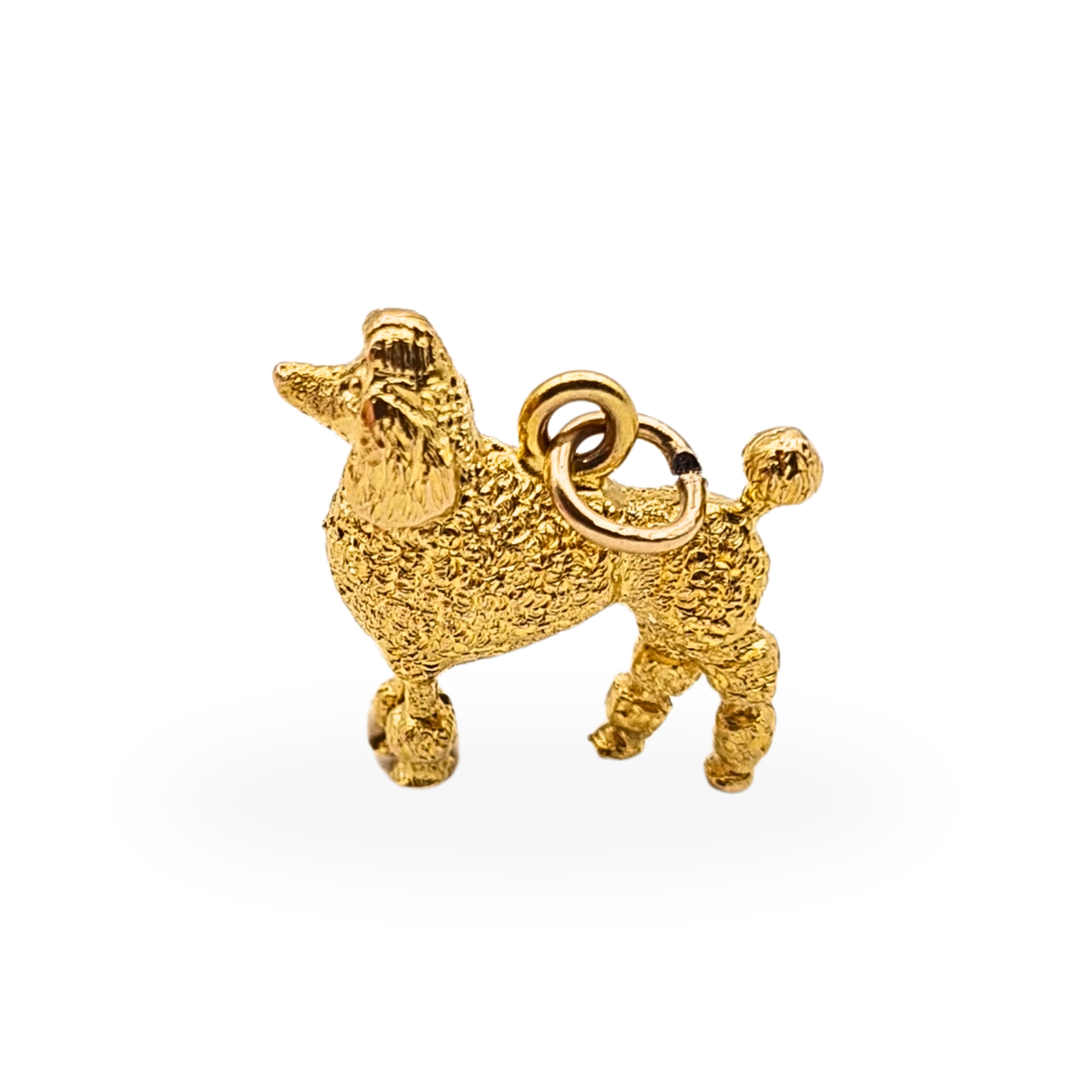 9ct Gold Poodle Dog Charm Solid Yellow Gold Standing Poodle Birmingham 1972