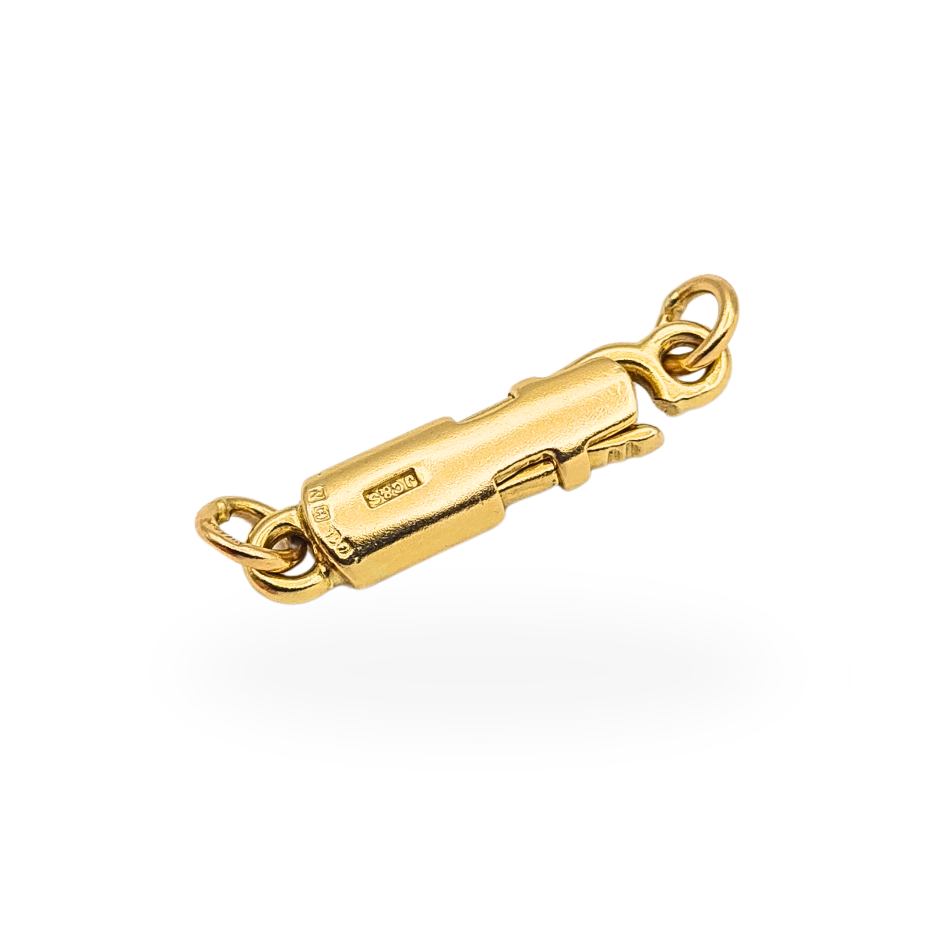 18ct solid gold fish hook box clasp hallmarked Birmingham 1987 jewellery finding

