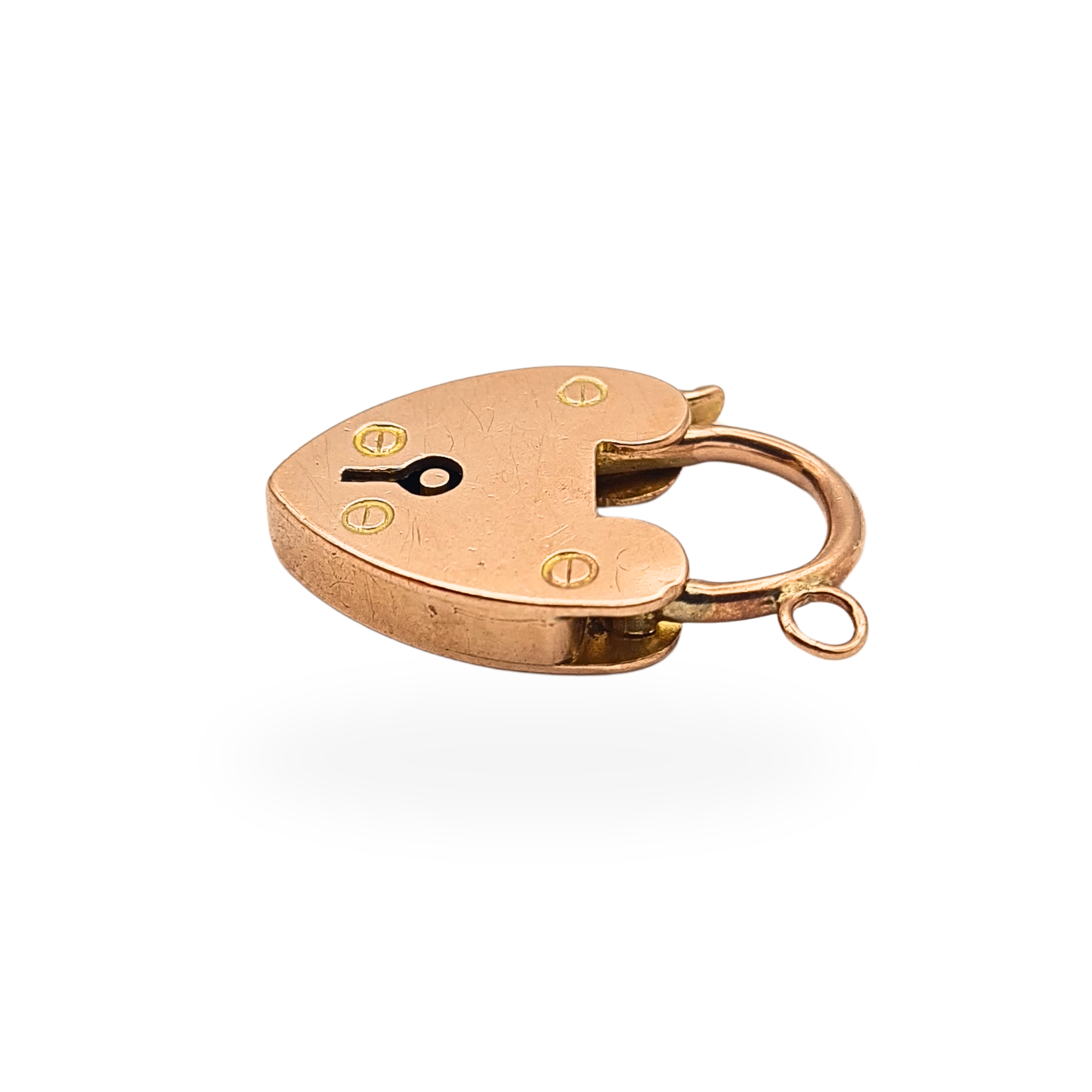 Antique 9ct Gold Heart Padlock Clasp,Rose Gold Clip For Necklace or Bracelet