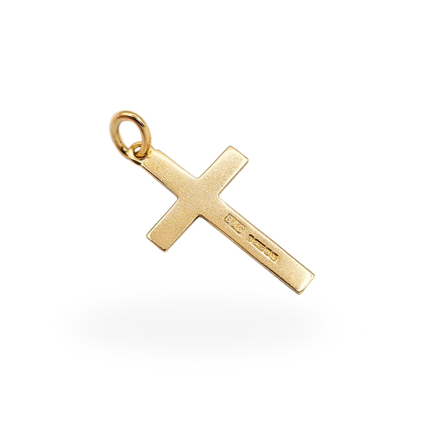 Small 9ct Gold Engraved Cross Pendant Fully British Hallmarked