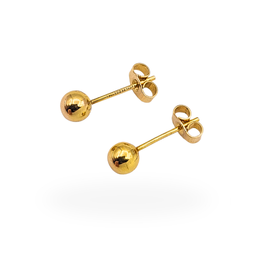 9ct Gold Ball Stud Earrings, classic simple earrings
