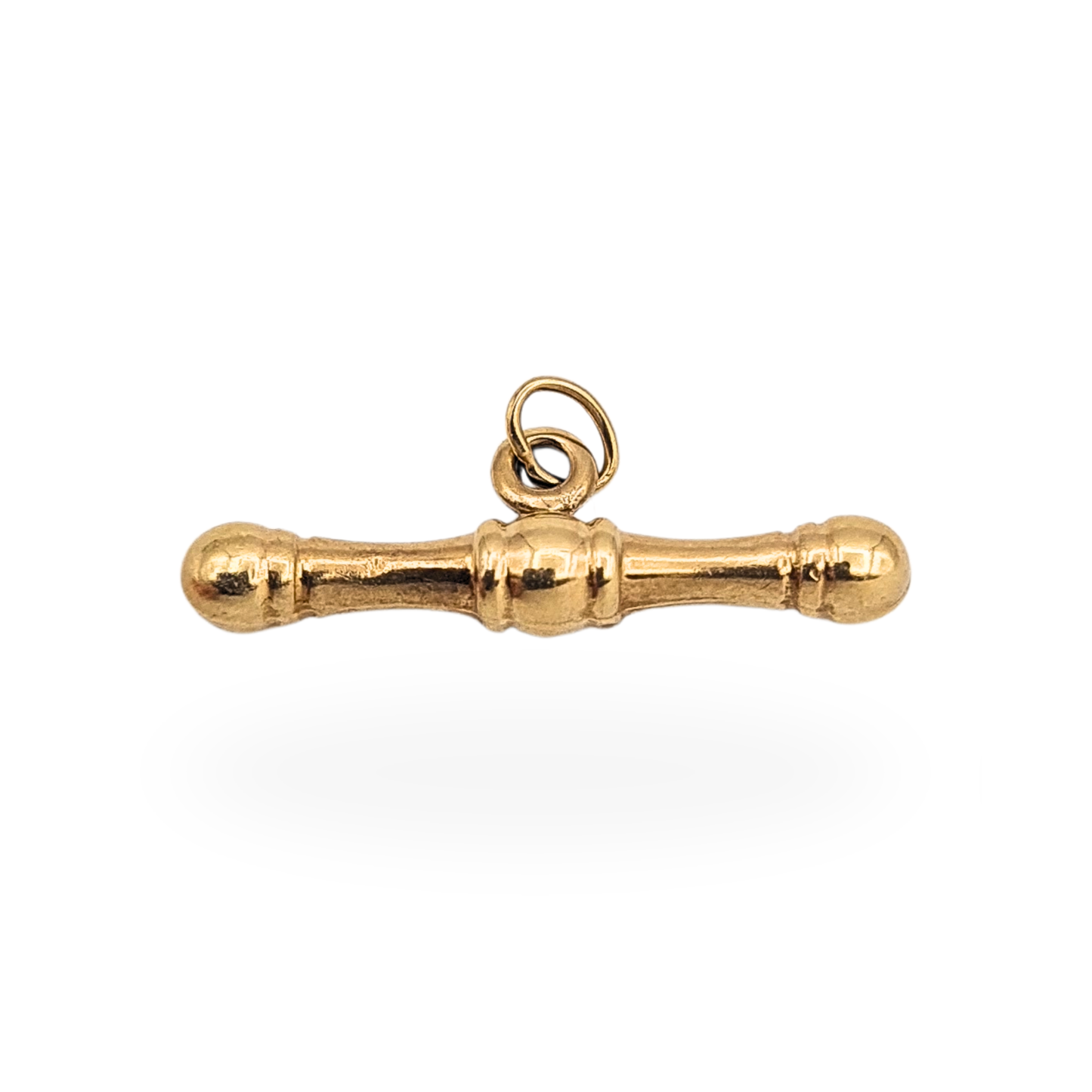 Tiny 9ct Gold Albert Chain T Bar Charm 20mm Hollow Lightweight
