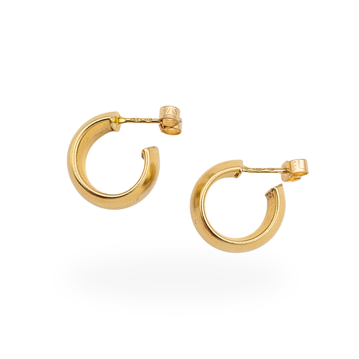 Super Chunky Wide 9ct Gold Hoop Earrings, Matte Finish