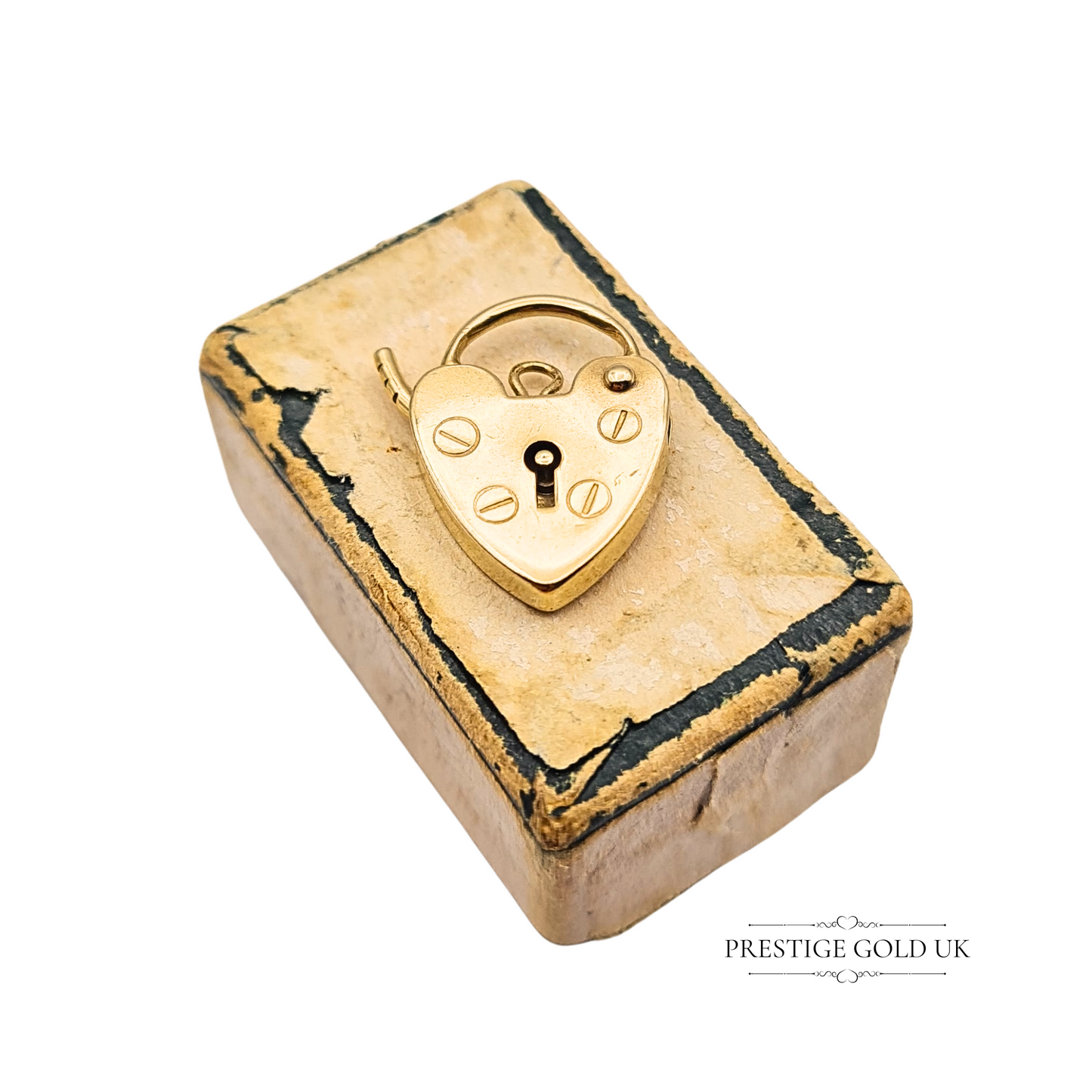 Small 9ct Gold Opening Heart Padlock For Necklace or Bracelet