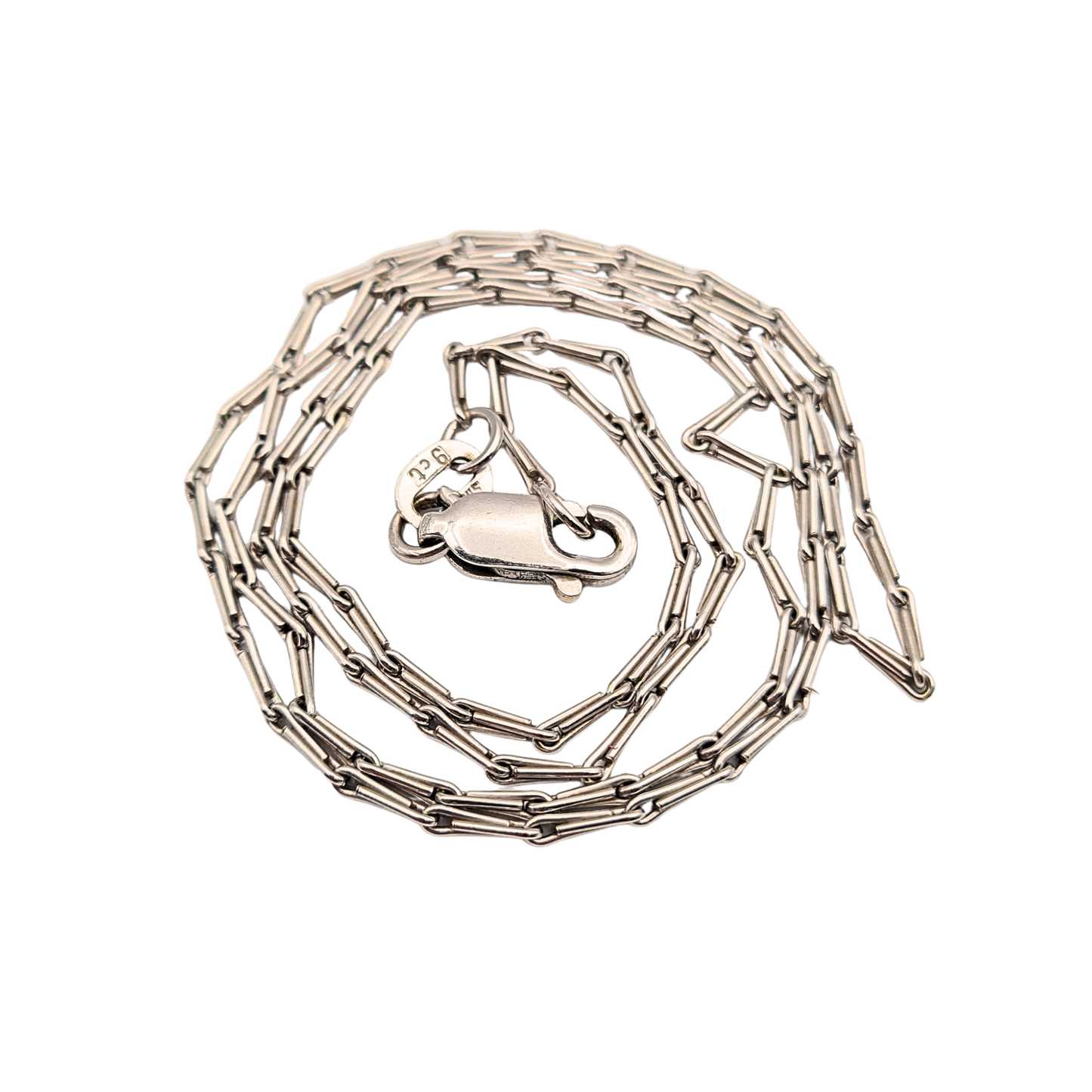 9ct White Gold Paperclip Chain Necklace, 18 Inch, Hallmarked