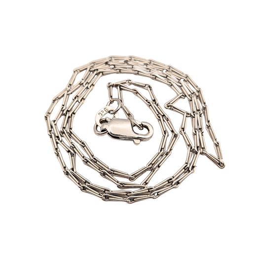 9ct White Gold Paperclip Chain Necklace, 18 Inch, Hallmarked