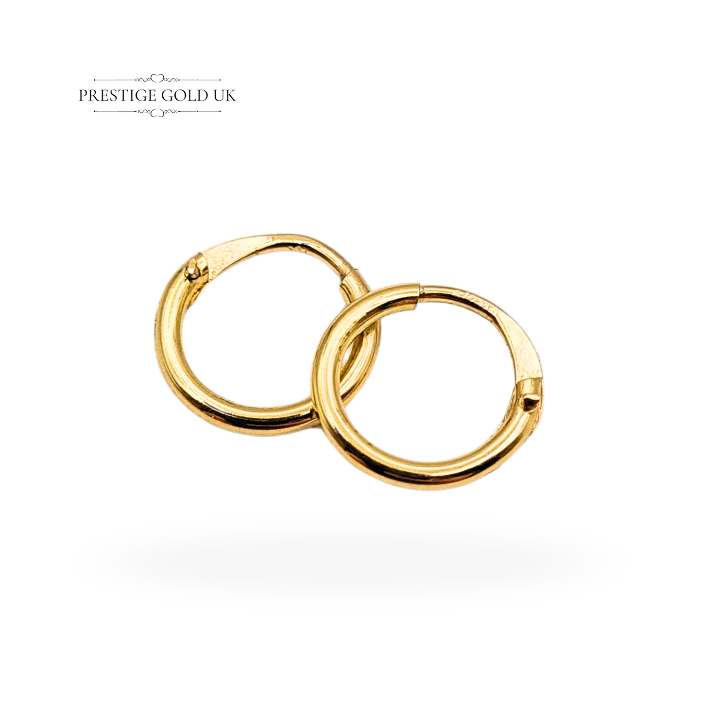 18ct Gold Tiny Hinged Sleeper Hoops, Tiny Hinged Earrings