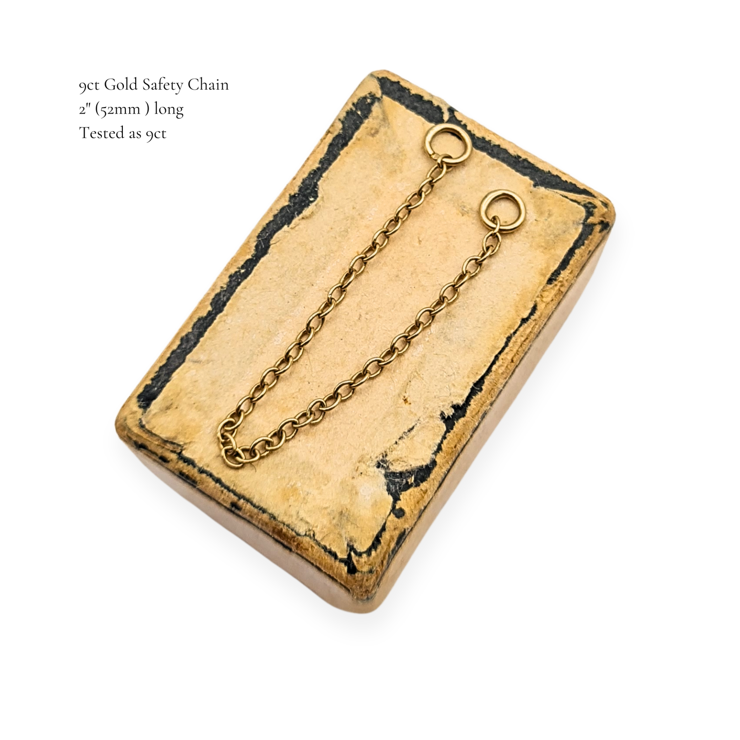 9ct Gold Safety Chain, 2" (52mm) Solid Yellow Gold