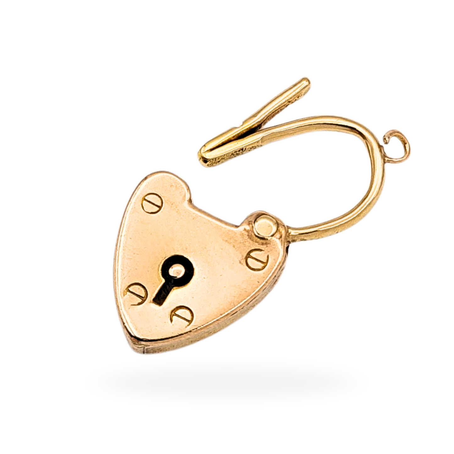 Antique 9ct Rose Gold Heart Padlock Clasp, Birmingham 1900