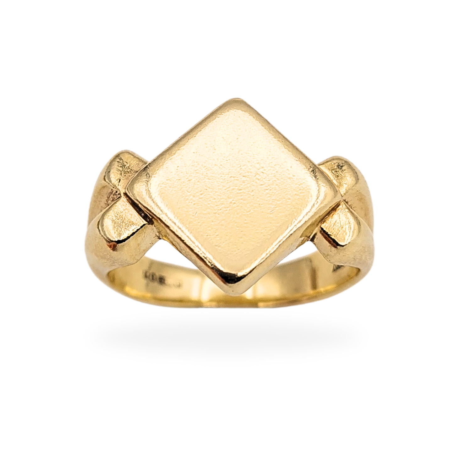 9ct Gold Kite Signet Ring, London 1998, Heavy, UK O US 7