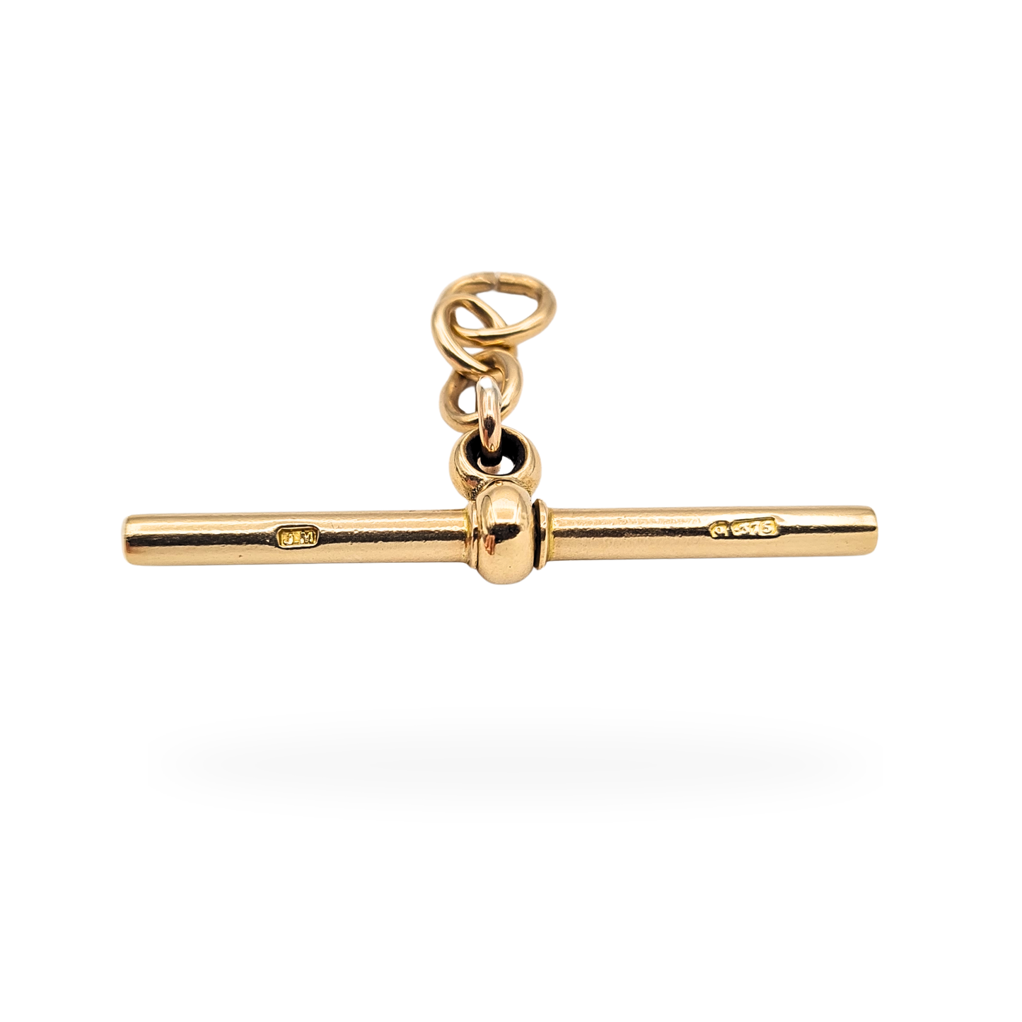 Large Heavy 9ct Yellow Gold Spinning T Bar Pendant Solid Gold