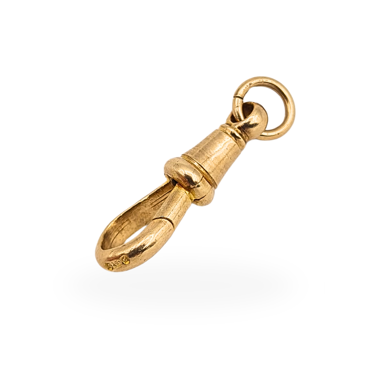 Small 9ct Solid Gold Albert Chain Dog Clip Clasp, Clip