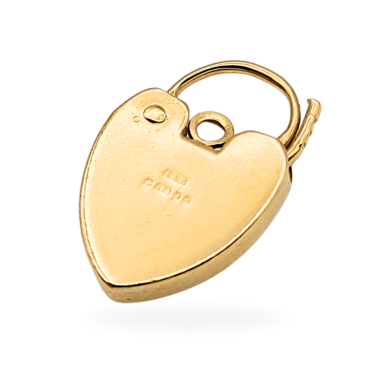 9ct Gold Engraved Heart Padlock, London 1977