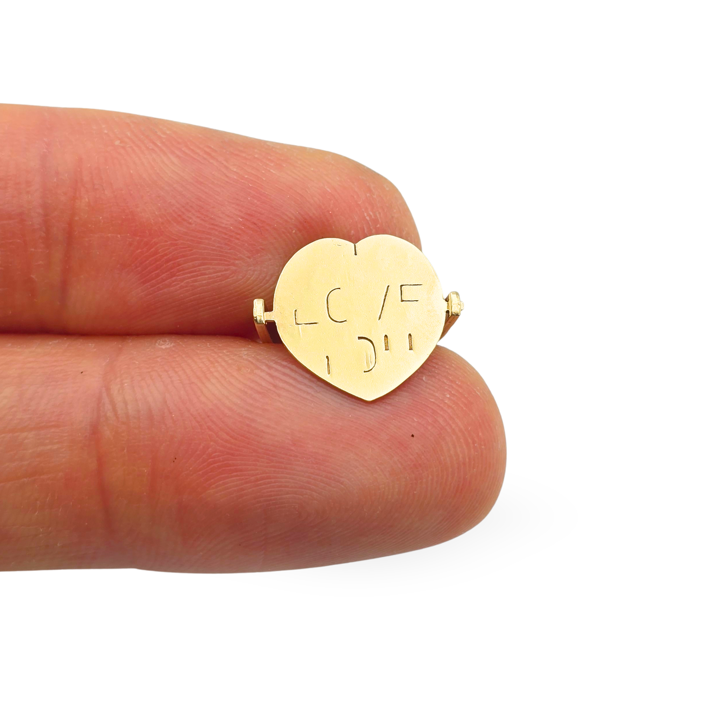Tiny 9ct Gold Heart Spinner Charm "I Love You" Birmingham 1973
