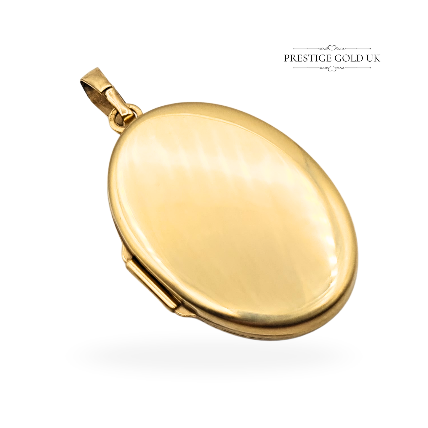 9ct Gold Floral Engraved Oval Photo Locket , Hallmarked 1993