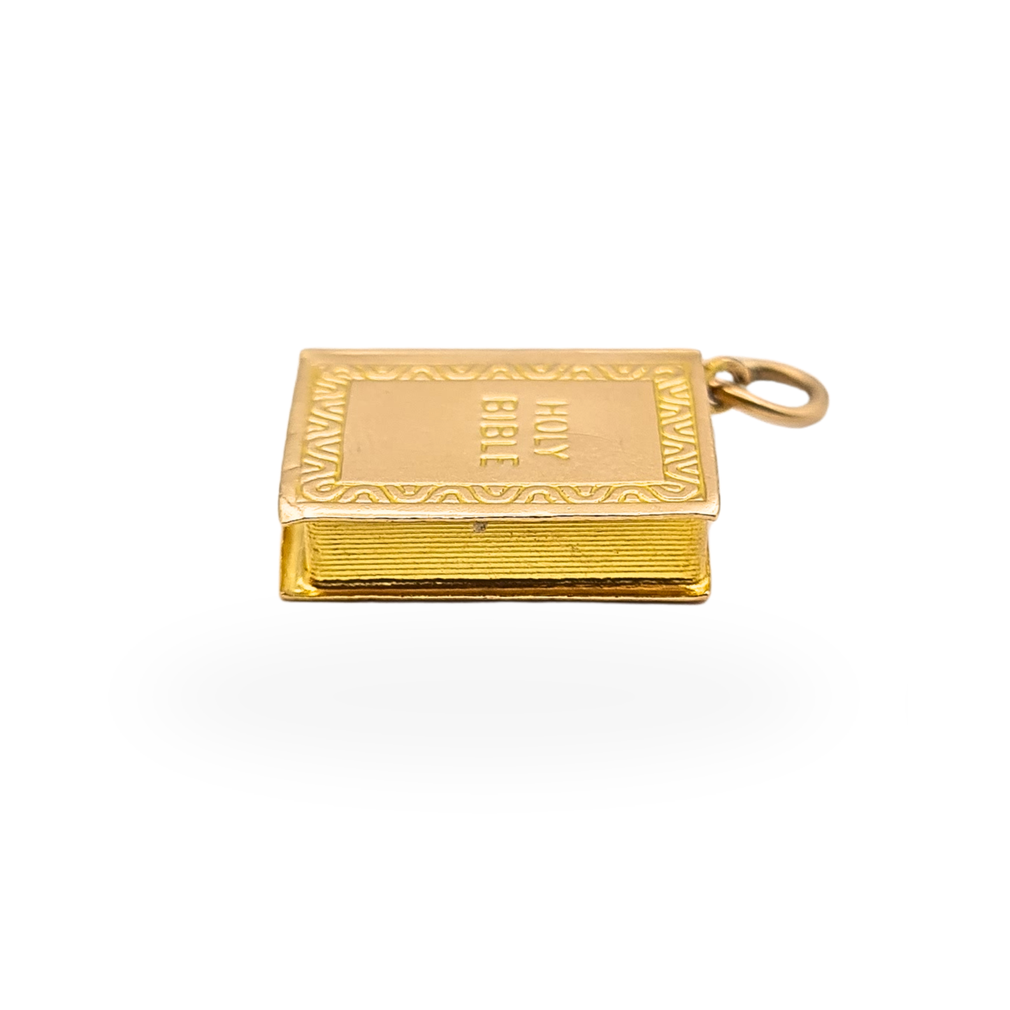 Vintage 9ct Gold Holy Bible Book Charm Pendant Birmingham Hallmark 1975