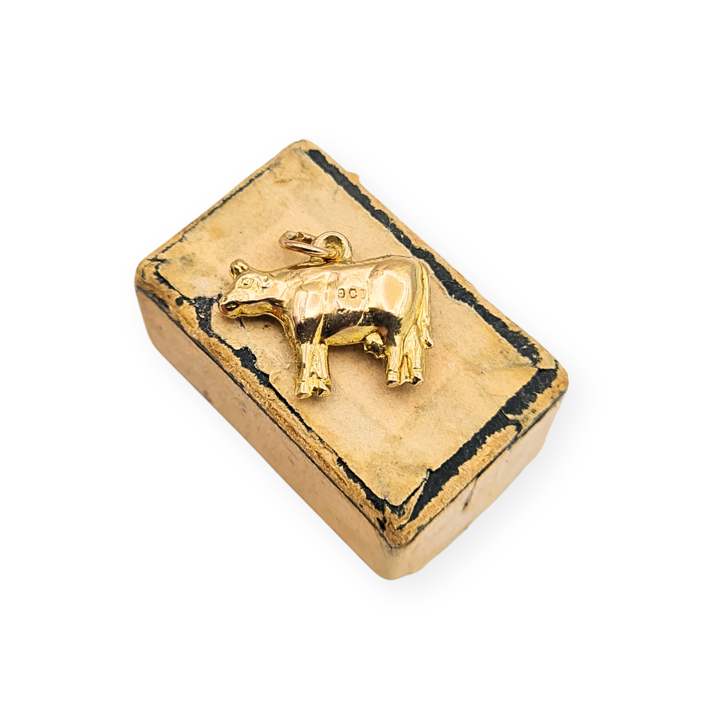 9ct Gold Cow Charm, Puffy Hollow Design