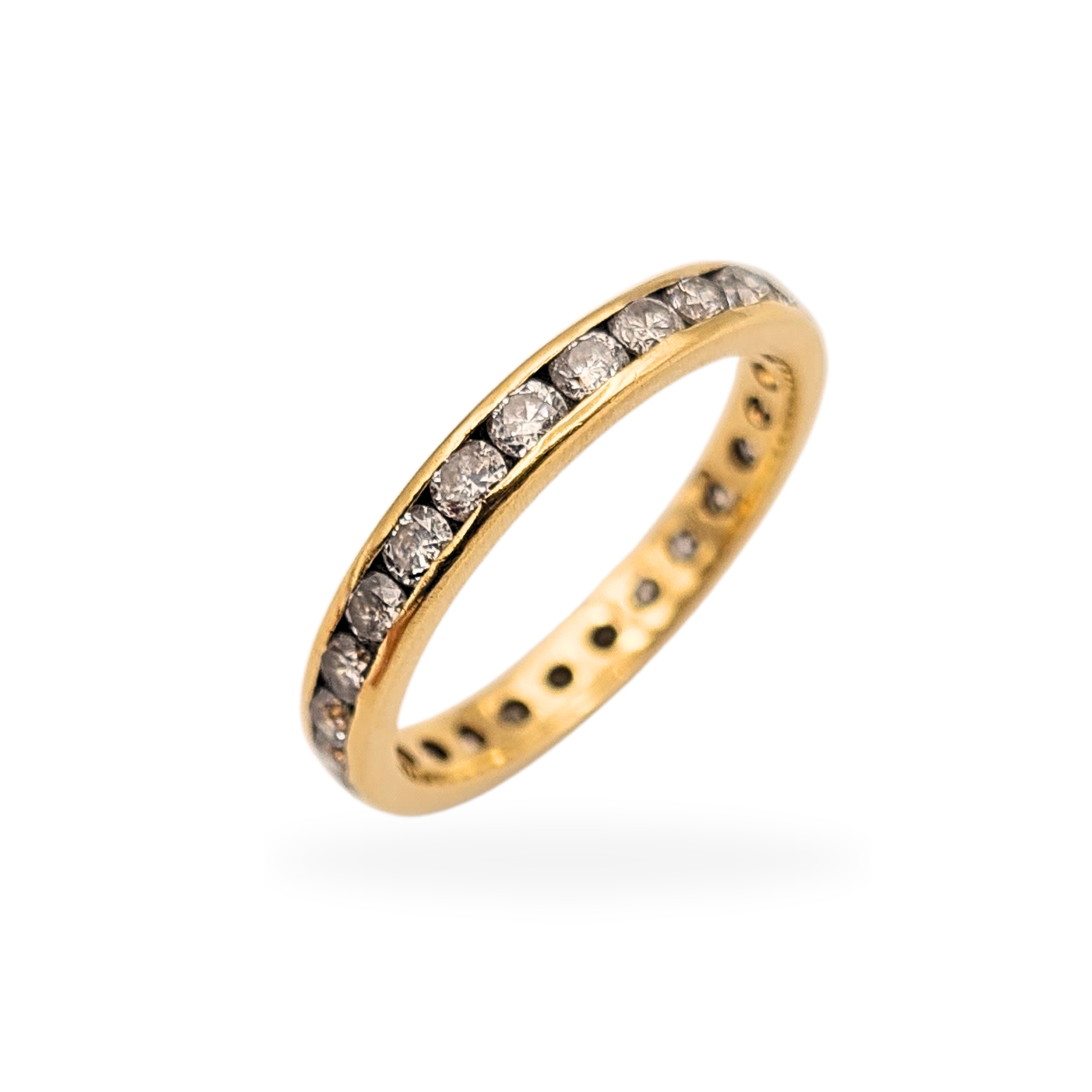 18ct Gold Diamond Eternity Ring, Full Set, UK K 1/2 US 5 1/2