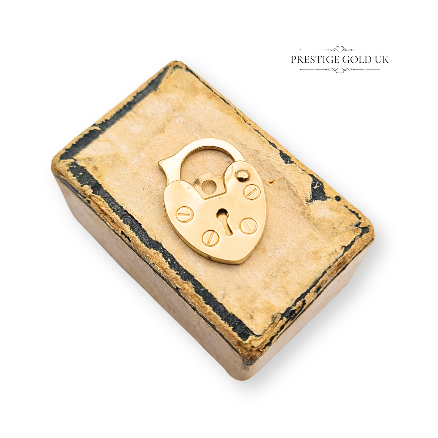 9ct Gold Heart Tiny Padlock Pendant, London 1978 Ideal for Necklace