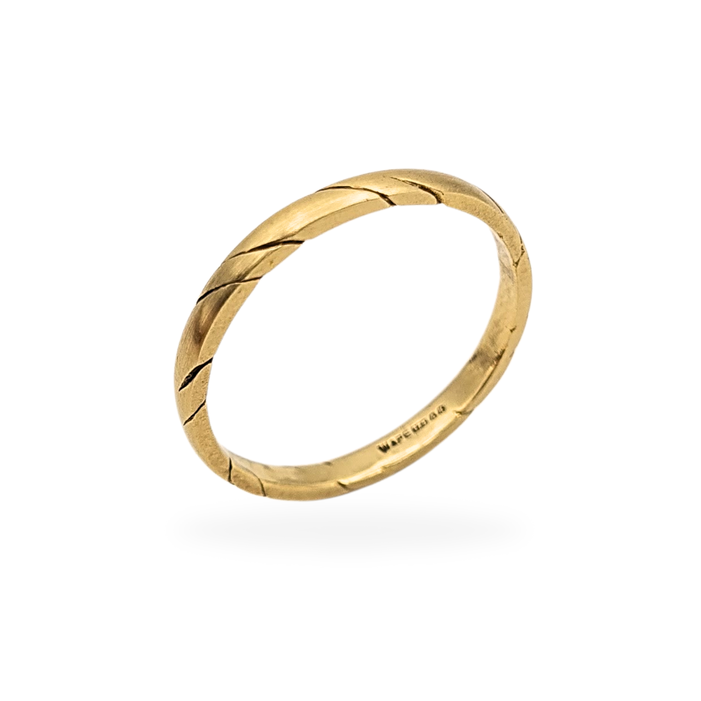 9ct Gold Bark Pattern Ring Hallmarked UK N US 6.5