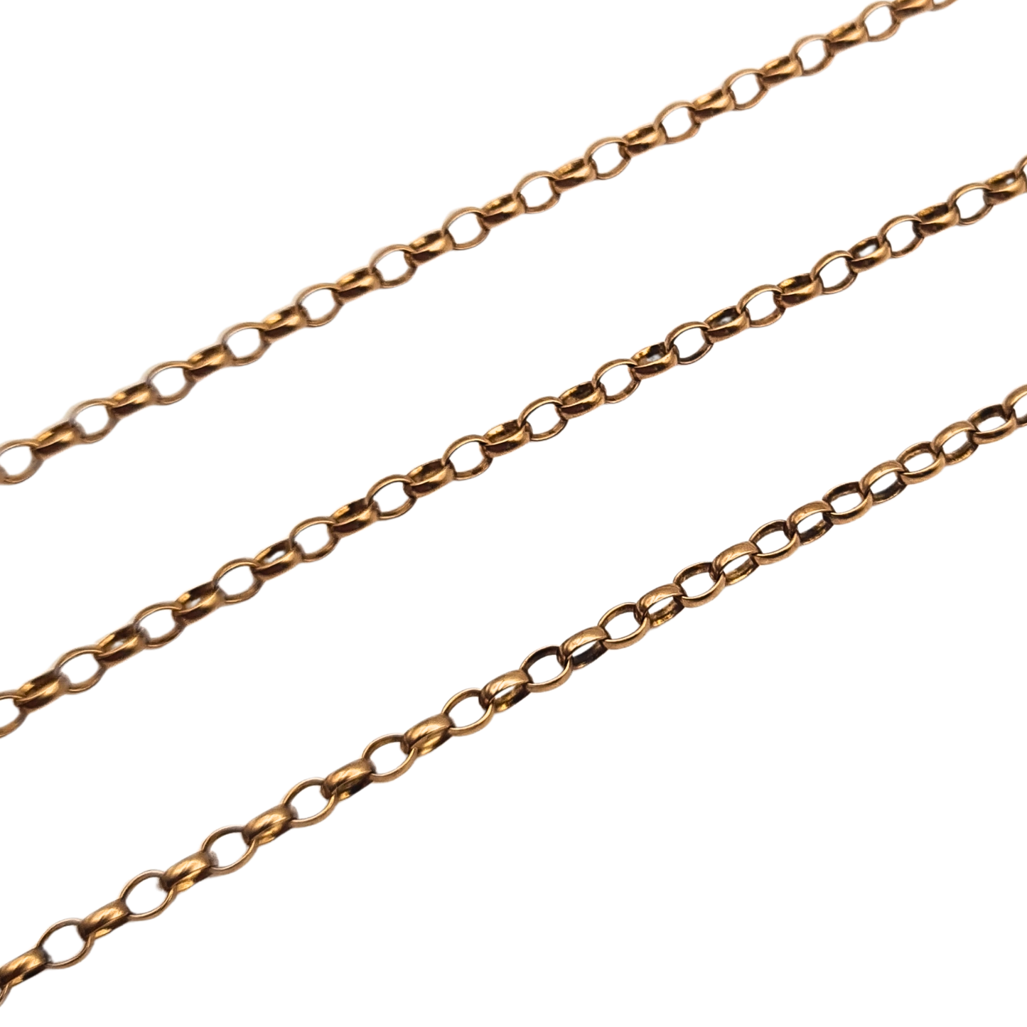 21" Long 9ct Solid Rose Gold Belcher Necklace, Fully Hallmarked