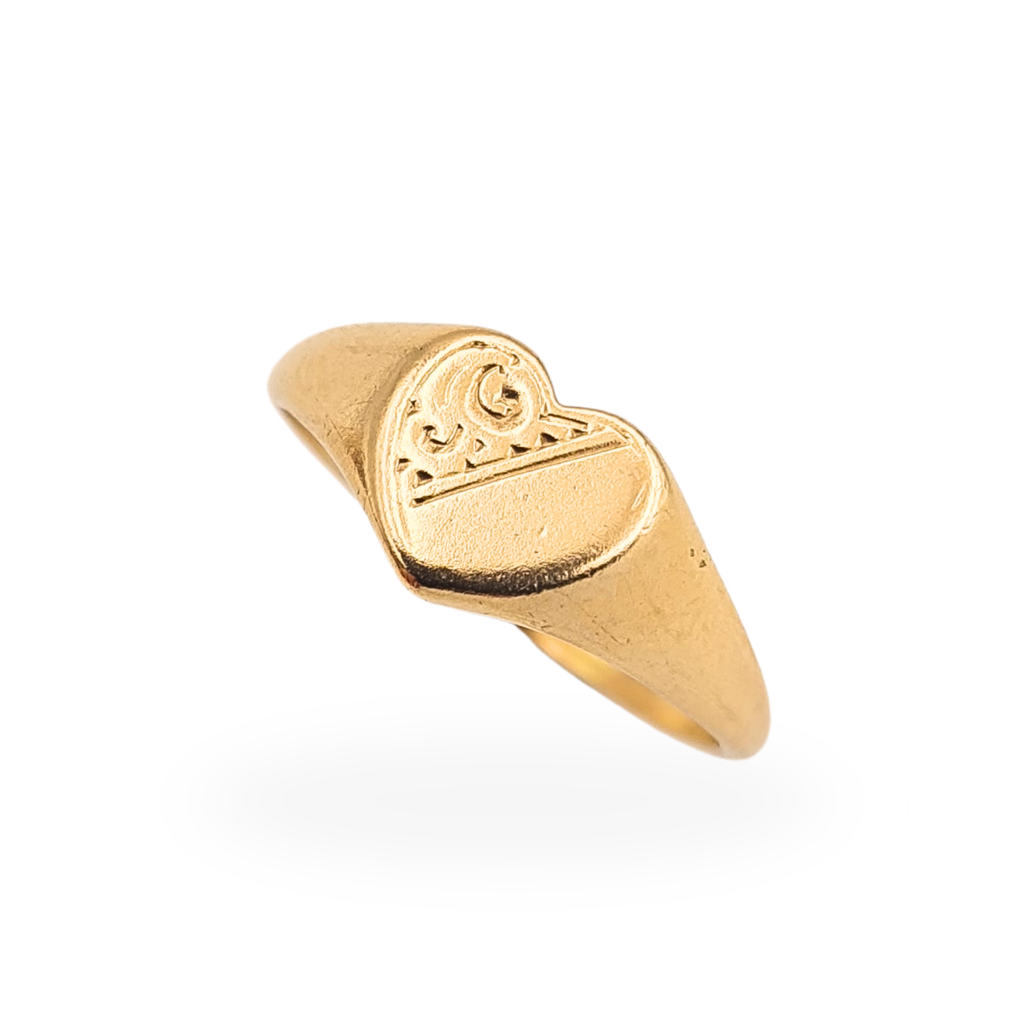 9ct Gold Heart Ring Birmingham 1973 UK M 1/2 US 6 1/2