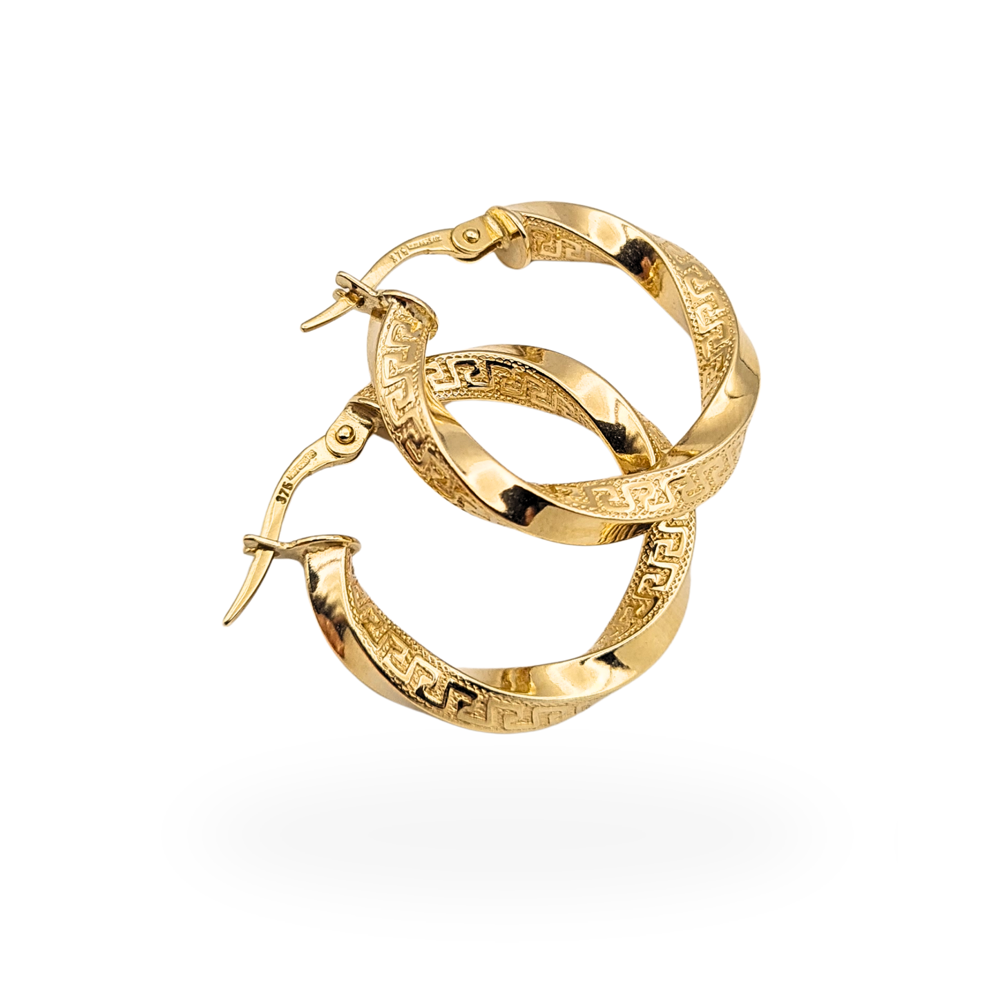 9ct Gold Twist Hoop Earrings 22mm Fully Hallmarked