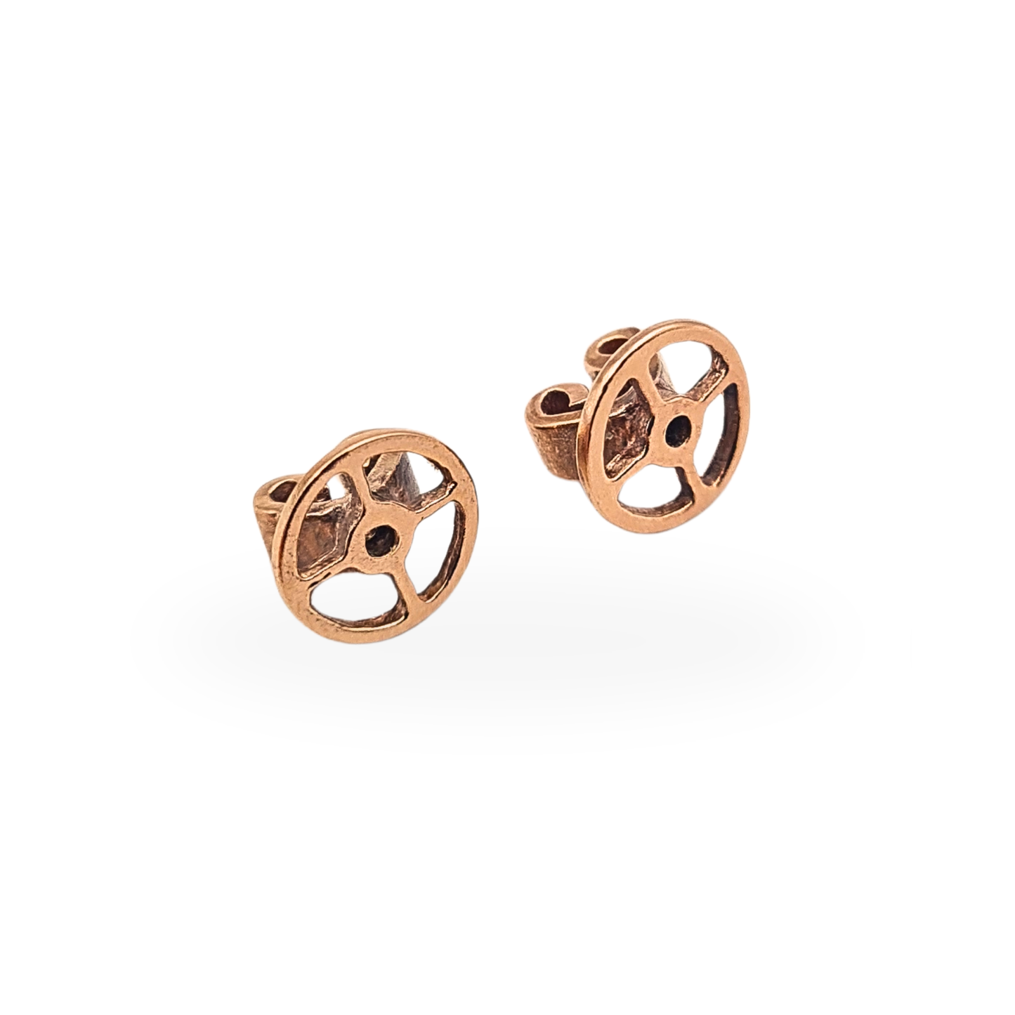14ct Rose Gold Heart Butterfly Earring Backs Pair Scroll Backs