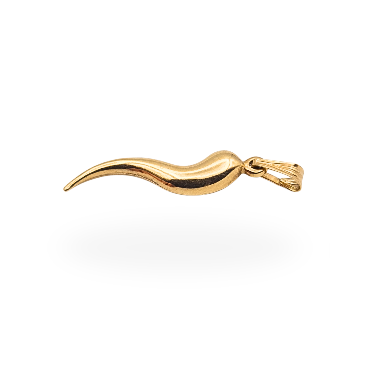 Large 9ct Gold Cornicello Horn Pendant Small Horn of Plenty Charm